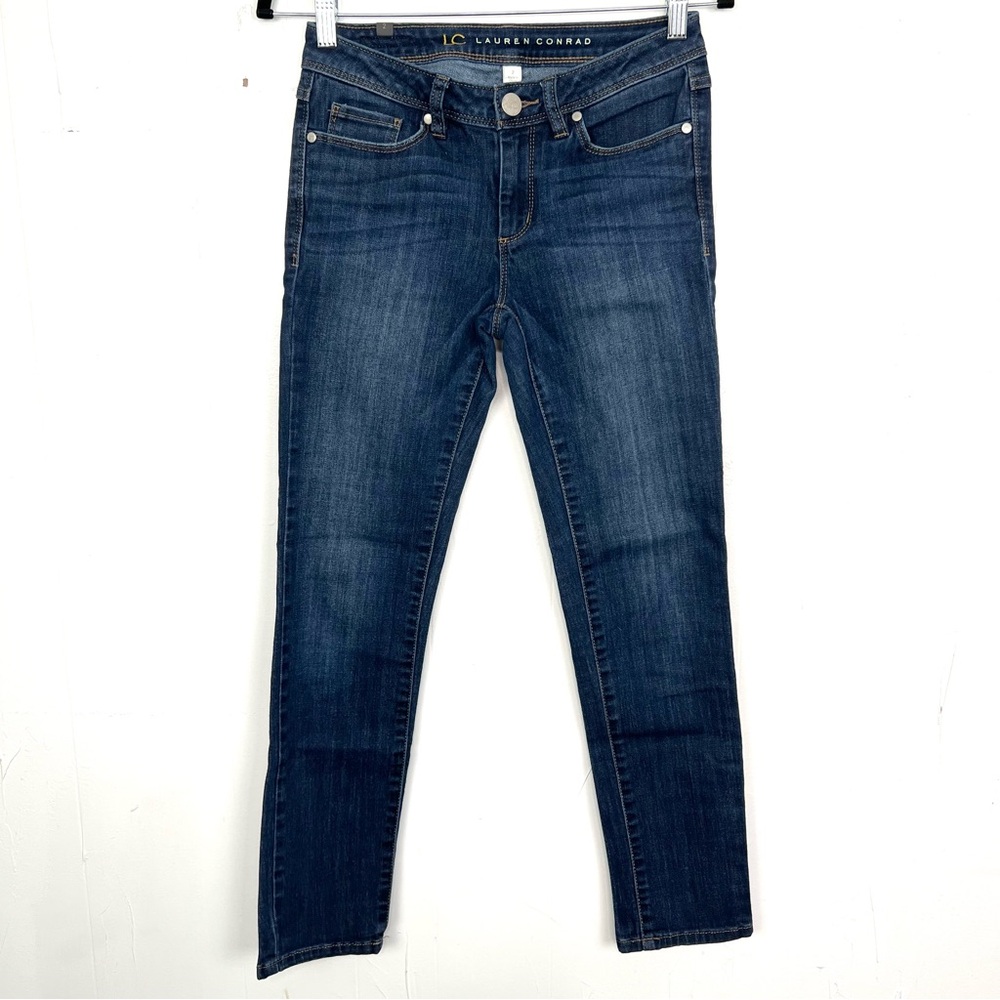 LC Lauren Conrad Dark Wash Skinny Jeans Size 2 Stretch
